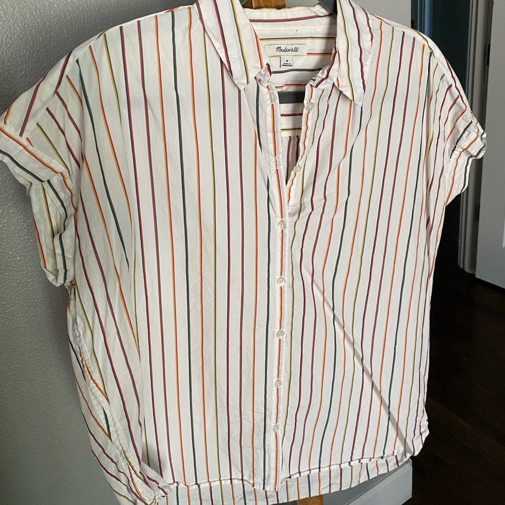 Madewell striped button up blouse